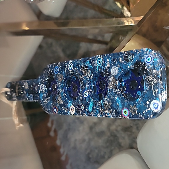 Shot Glass tray Blue againt evil eye, Jewish motive for hosting+ 4 shot glass - Picture 3 of 10